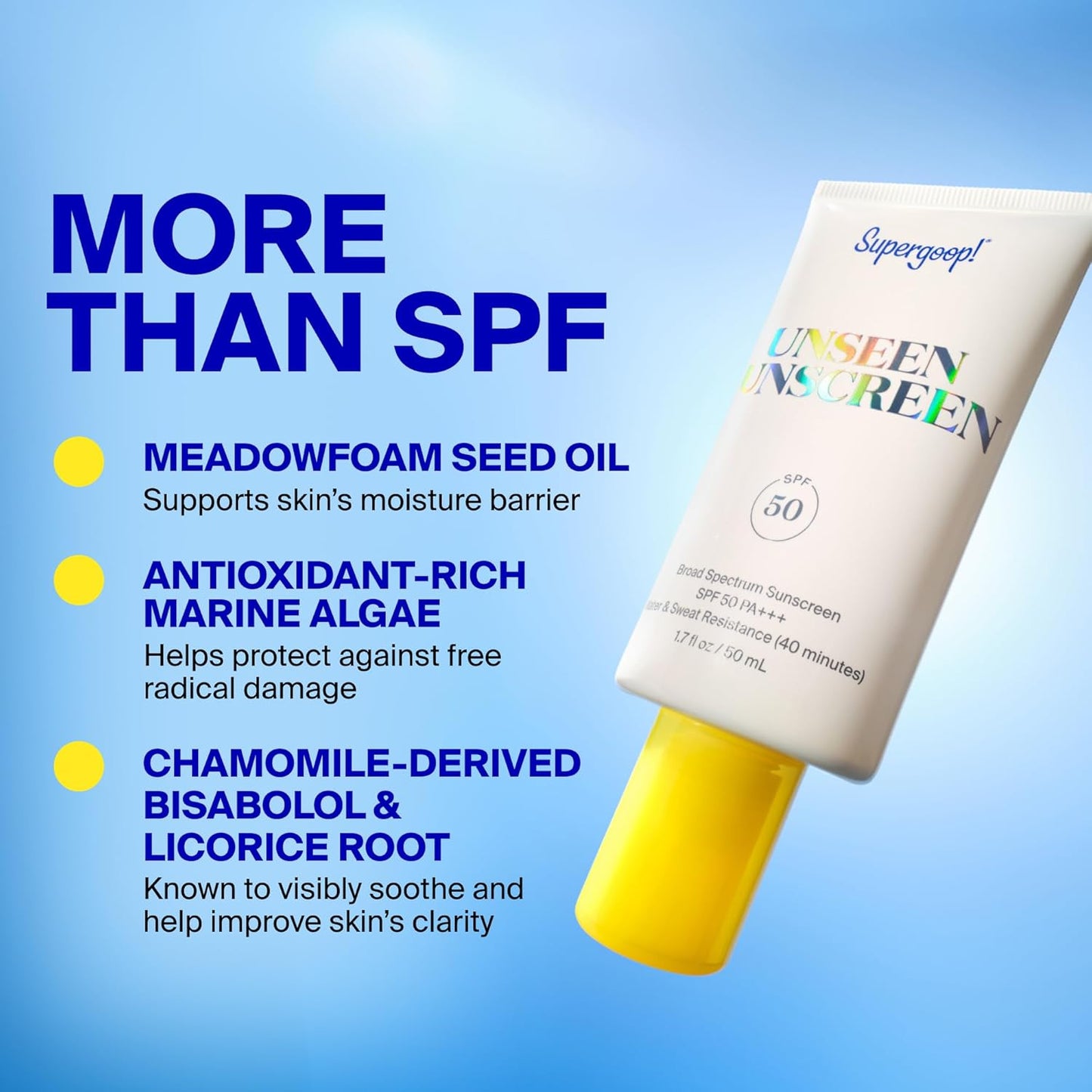 Supergoop! Unseen Sunscreen - SPF 50 - Clear & Invisible Face Sunscreen - 2.5 fl oz