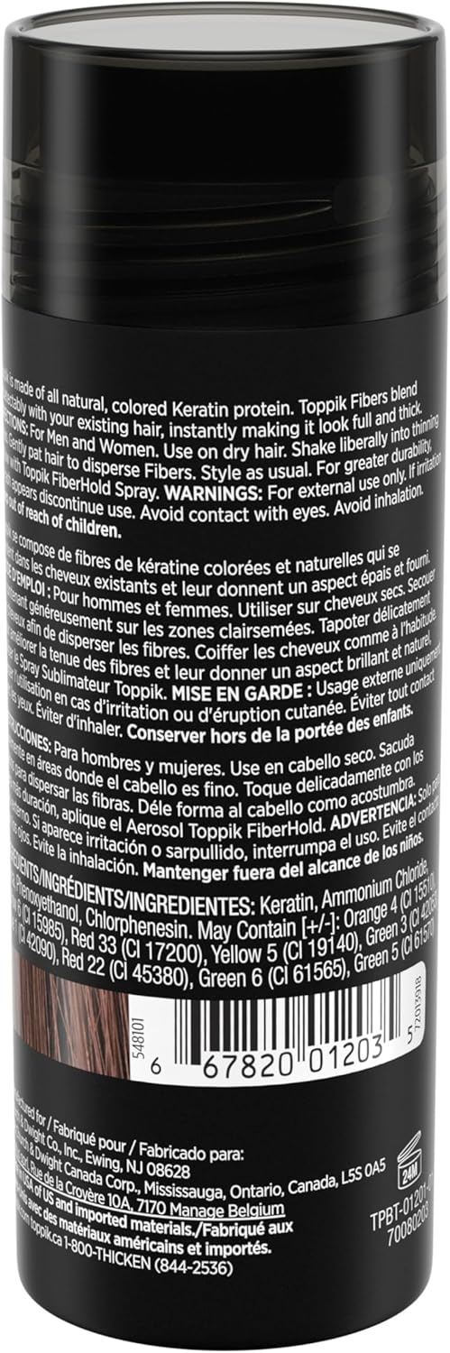 Toppik Hair Building Fibers with Premium Keratin Fibers Conceals Hair Thinning and Hair Loss for Fuller